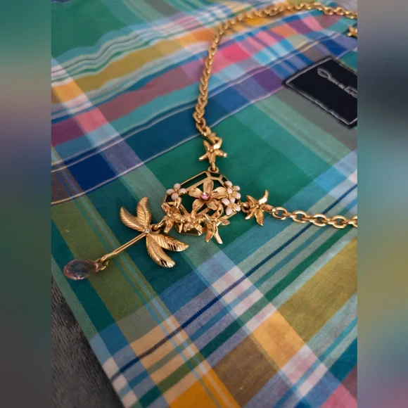 Oscar de la Renta Dragonfly Necklace with Dustbag - NWT - Picture 12 of 13
